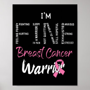 Fine Breast Cancer Warrior Pink Ribbon Breast Canc Poster