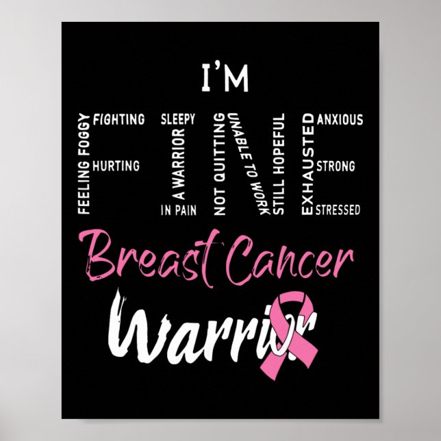 Fine Breast Cancer Warrior Pink Ribbon Breast Canc Poster (Front)
