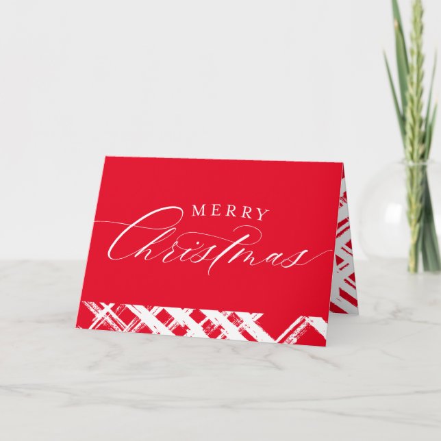 FINE CALLIGRAPHY Merry Christmas cute elegant red Card (Front)