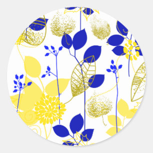 Fine Cool Cute Girly Retro Floral Fashion Classic Round Sticker