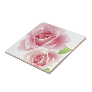Fine Cool Flowers Cute Girly Retro Floral Ceramic Tile