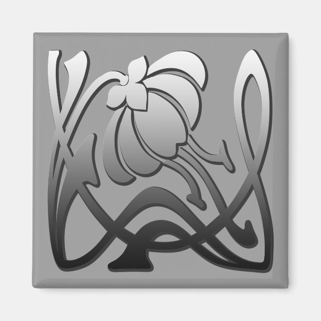 Fine Cool Flowers Cute Girly Retro Floral Magnet (Front)