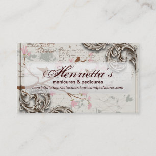 Fine Cute Cool Girly Retro Floral Fashion Business Card