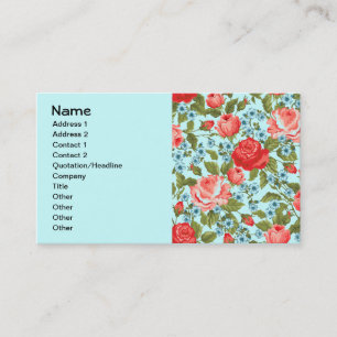 Fine Cute Cool Girly Retro Floral Fashion Business Card