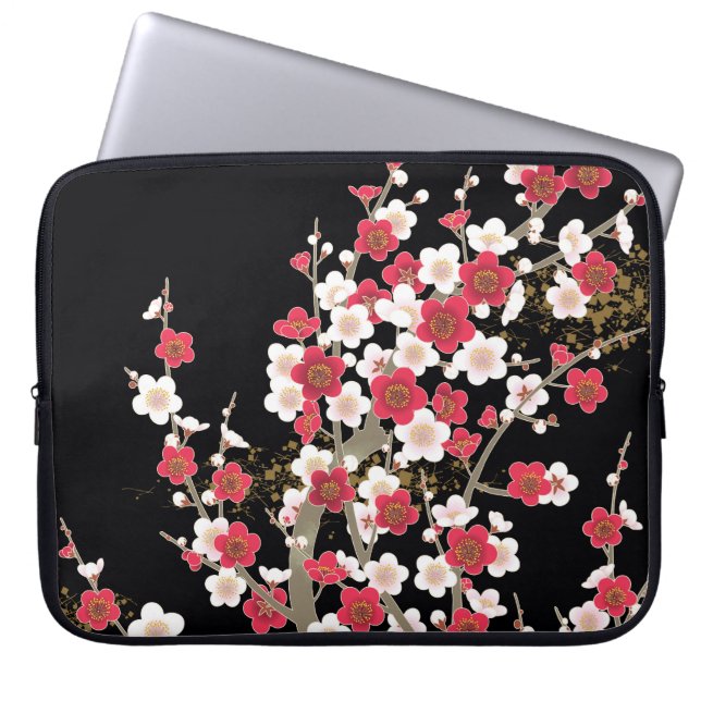 Fine Cute Cool Girly Retro Floral Fashion Laptop Sleeve (Front)