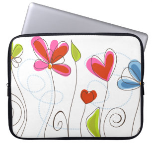 Fine Cute Cool Girly Retro Floral Fashion Laptop Sleeve