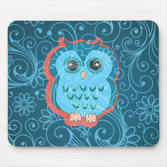 Fine Cute Cool Girly Retro Floral Fashion Mouse Pad (Front)