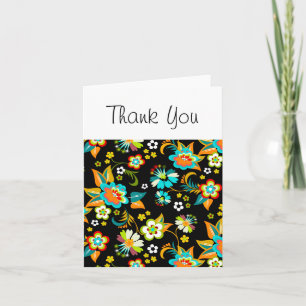 Fine Cute Cool Girly Retro Floral Fashion Thank You Card