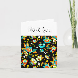 Fine Cute Cool Girly Retro Floral Fashion Thank You Card