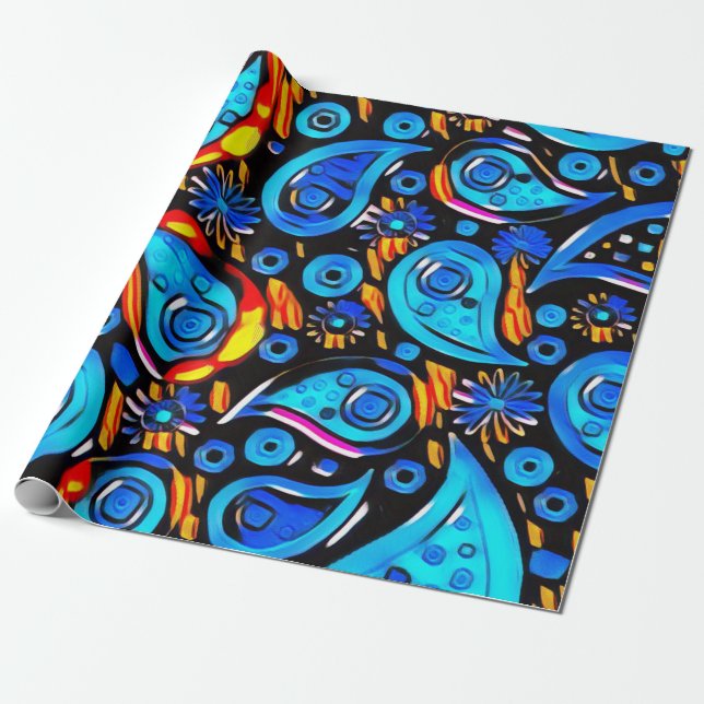 Fine design wrapping paper (Unrolled)