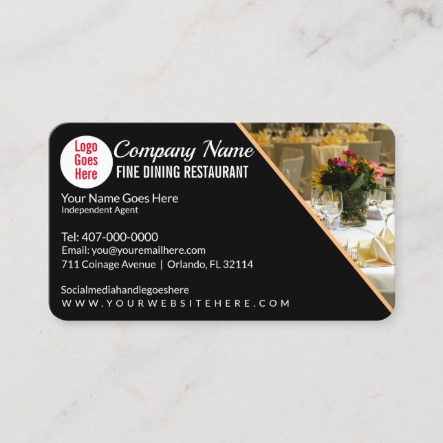 Fine Dining Eatery Catering Restaurant Template Bu Business Card (Front)