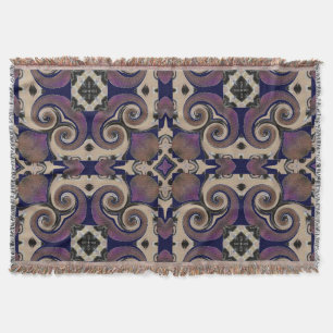 Fine Divine Swirl Design/Purple Blue-Throw Blanket