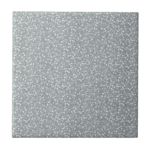 Fine Faux Glitter Shiny Sparkles Silver White Ceramic Tile