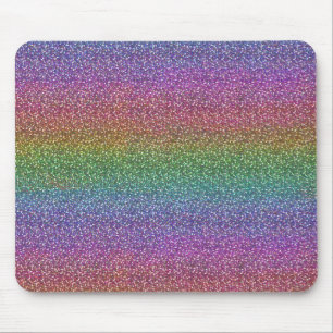 Fine Faux Glitter Sparkles Shiny Rainbow Mouse Pad
