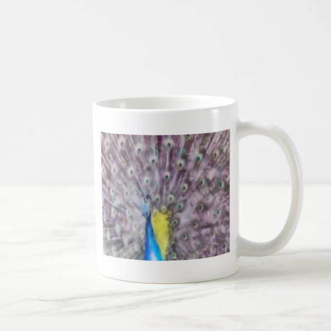 Fine Feather Peacock Mating Plumage Coffee Mug (Right)