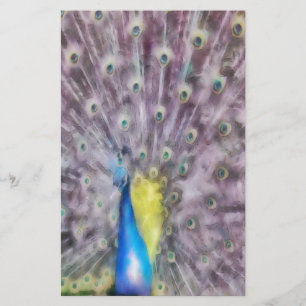 Fine Feather Peacock Mating Plumage Stationery