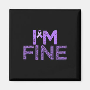 Fine Fibromyalgia Warrior Fibro Awareness Purple R Magnet
