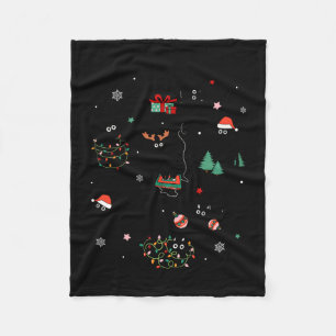 Fine fine playful black cats funny kitten fleece blanket