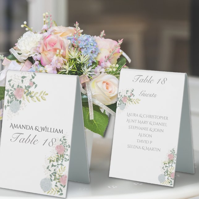 Fine Floral Wedding table number & guests (Creator Uploaded)