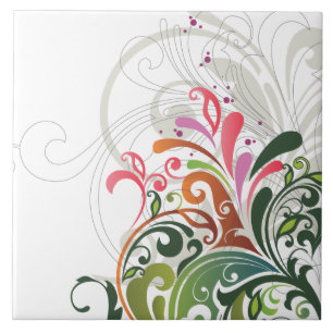 Fine Flower Cool Cute Girly Retro Floral Ceramic Tile