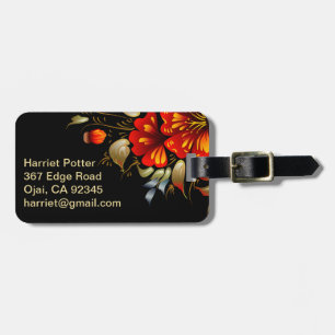 Fine Flower Cool Cute Girly Retro Floral Luggage Tag