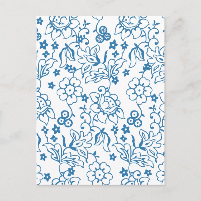 Fine Flower Cool Cute Girly Retro Floral Postcard (Front)