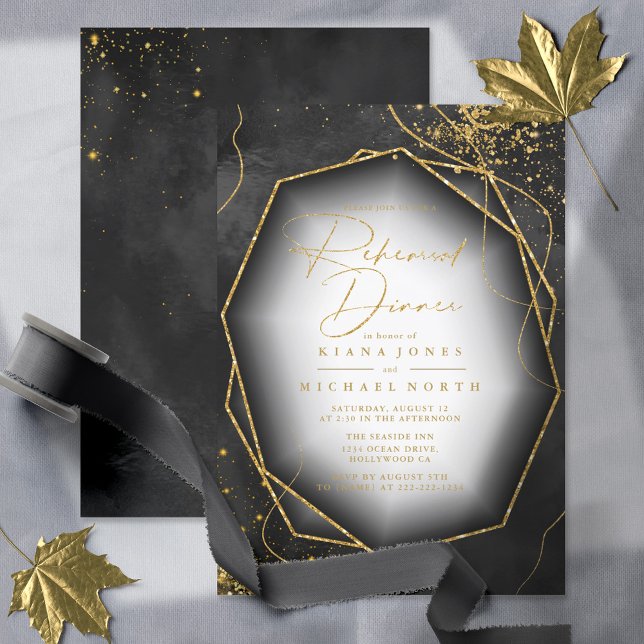 Fine Gold Lines Abstract Rehearsal Dinner Bk ID867 (Creator Uploaded)