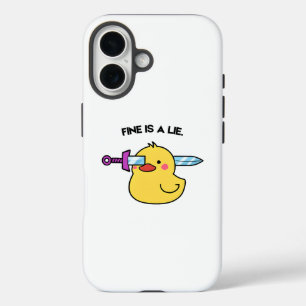 Fine Is a Lie – Funny Dark Humour iPhone 16 Case