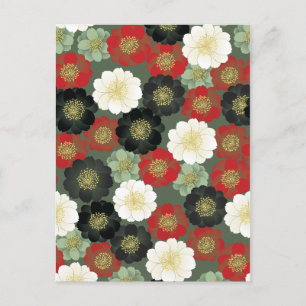 Fine Japanese Cute Cool Girly Retro Floral Postcard