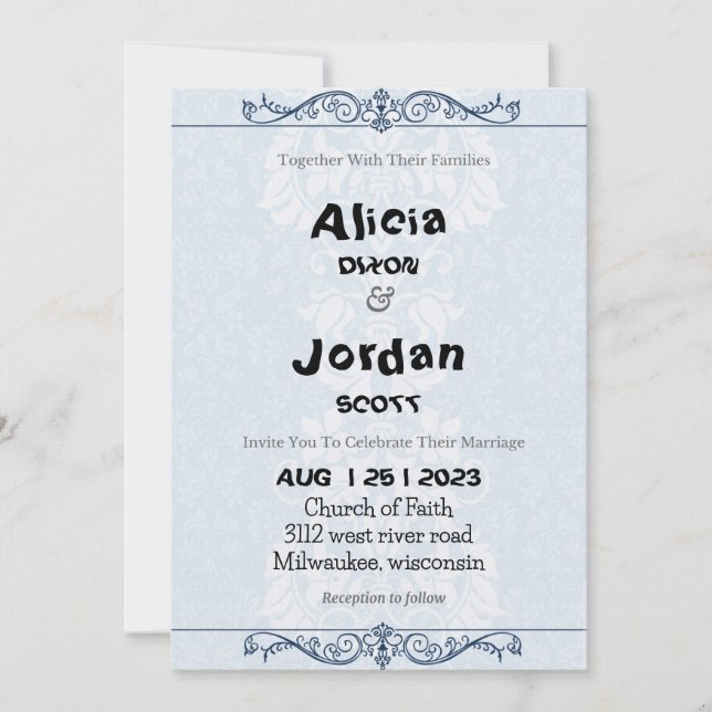Fine lace - wedding invitation (Front)