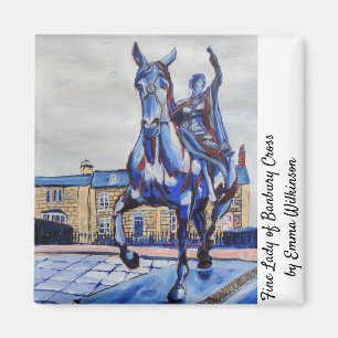 Fine Lady of Banbury Cross, Colourful Original Art Magnet