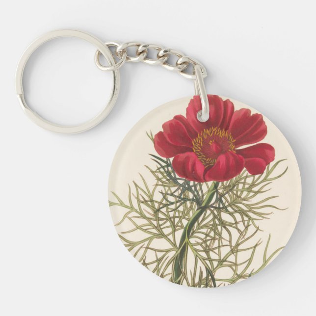 Fine Leaved Paeony Key Ring (Front)