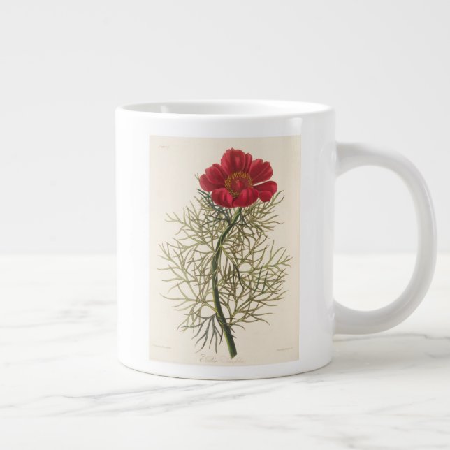 Fine Leaved Paeony Large Coffee Mug (Right)