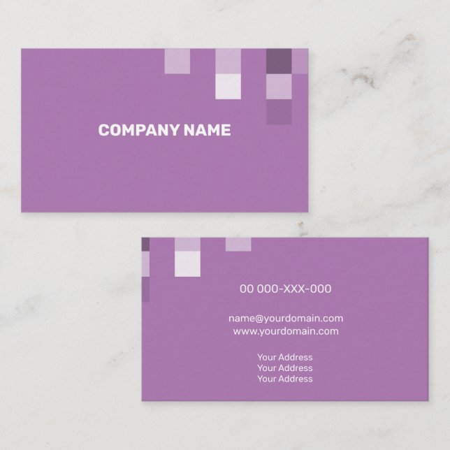 Fine Lilac Contemporary Transparency Business Card (Front/Back)
