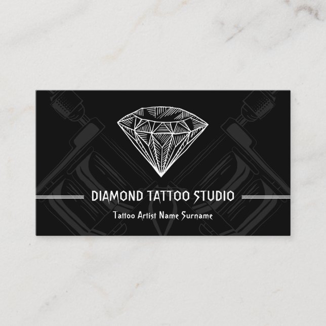 Fine Line Tattoo Appointment Business Card (Front)