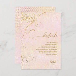 Fine Lines Gold Abstract Details Blush ID867 Enclosure Card