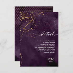 Fine Lines Gold Abstract Details Plum ID867 Enclosure Card
