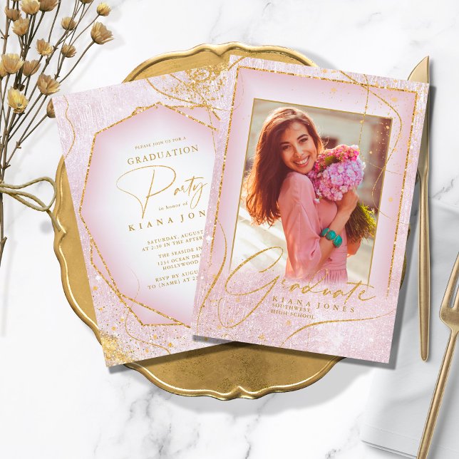 Fine Lines Gold Abstract Graduation Mauve ID907 (Creator Uploaded)