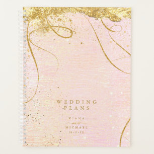 Fine Lines Gold Abstract Wedding Blush ID867  Planner
