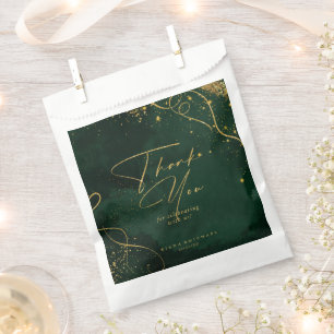 Fine Lines Gold Abstract Wedding Emerald ID867 Favour Bag