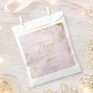 Fine Lines Gold Abstract Wedding Mauve ID867 Favour Bag
