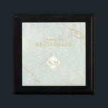 Fine Lines Gold Abstract Wedding Sage Green ID867 Gift Box<br><div class="desc">A watercolor background in shades of sage green is topped by an abstract of fine gold lines and glittering lighting effects to create the pieces of this beautiful wedding suite. The wedding gift keepsake box shown here also features a gradient, diamond-shaped frame to hold the bride and groom's initials and...</div>