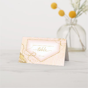 Fine Lines Gold Abstract Wedding Table B ID867 Place Card