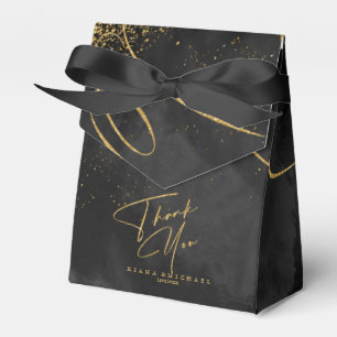 Fine Lines Gold Abstract Wedding V1 Black ID867 Favour Box