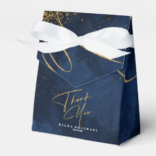 Fine Lines Gold Abstract Wedding V1 Navy ID867 Favour Box