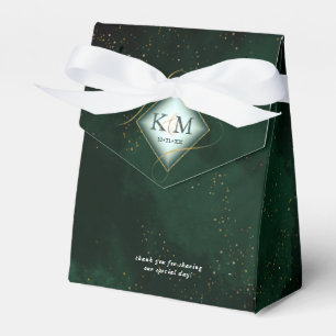 Fine Lines Gold Abstract Wedding V2 Emerald ID867 Favour Box