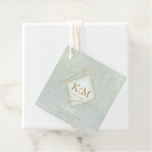 Fine Lines Gold Abstract Wedding V2 Sage ID867 Favour Tags