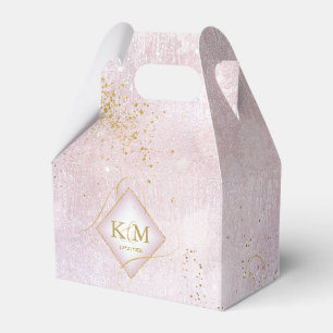 Fine Lines Gold Abstract Wedding V3 Mauve ID867 Favour Box