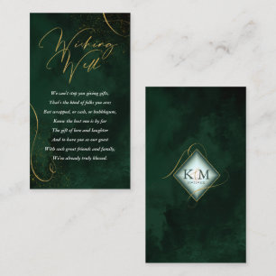 Fine Lines Gold Abstract Wishing Well Green ID867 Enclosure Card