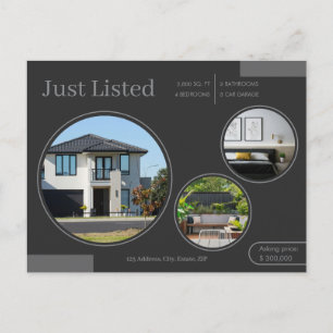 Fine Lines Just Listed Real Estate Agent Neutral Postcard